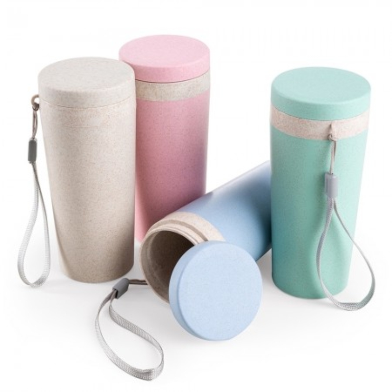 Copo fibra de bambu 350ml com parede dupla e alça Copo fibra de bambu 350ml com parede dupla e alça